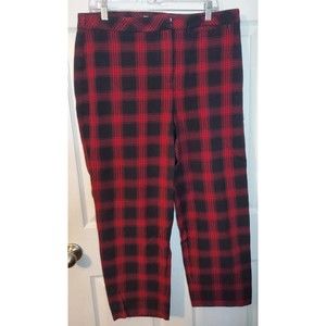 J Jill Premium Stretch Size 16 Pants Stretch Button Zipper Plaid
